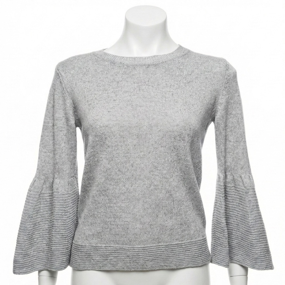 Banana Republic Grey Italian Yarn Merino Wool Cashmere Bell Sleeve Sweater XS